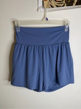 Halara dusty blue running shorts